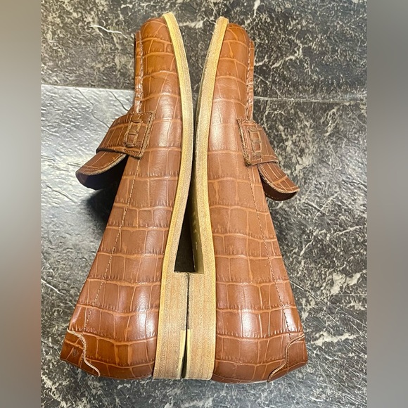 Jenni Kayne Brown Croc-Embossed Loafers - Picture 6 of 11